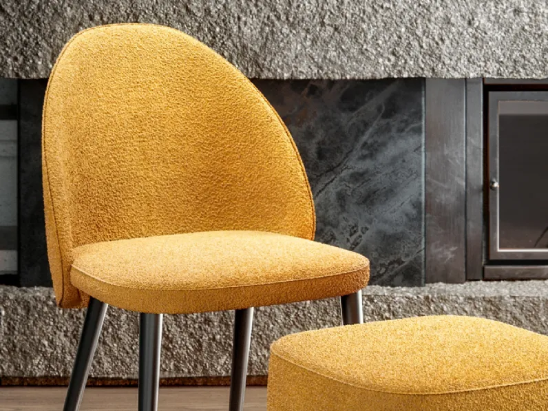 Sedia in tessuto con struttura in legno di faggio Bombo di Ambiance Italia