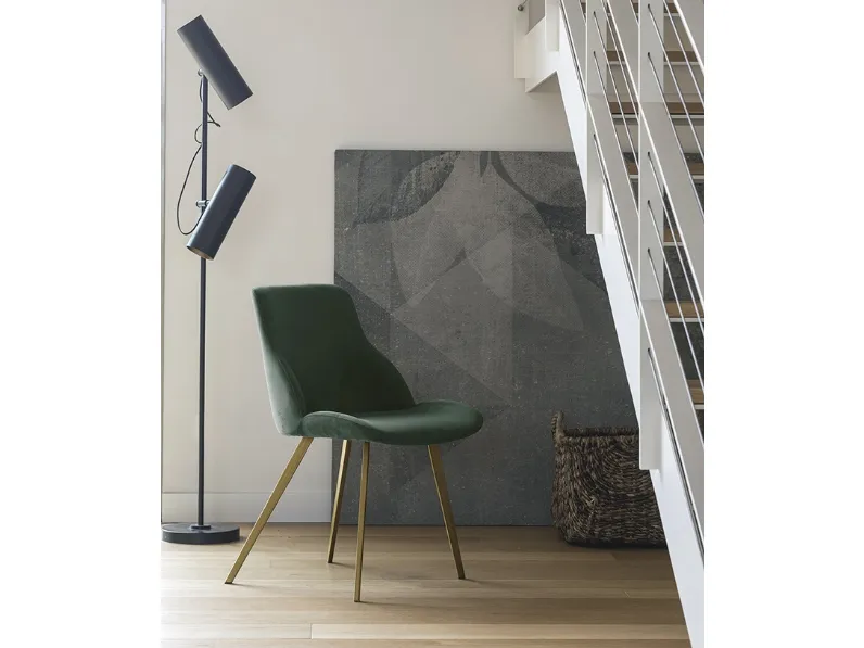 Sedia Brasilia con struttura in metallo e seduta in morbida microfibra effetto velluto di Target Point