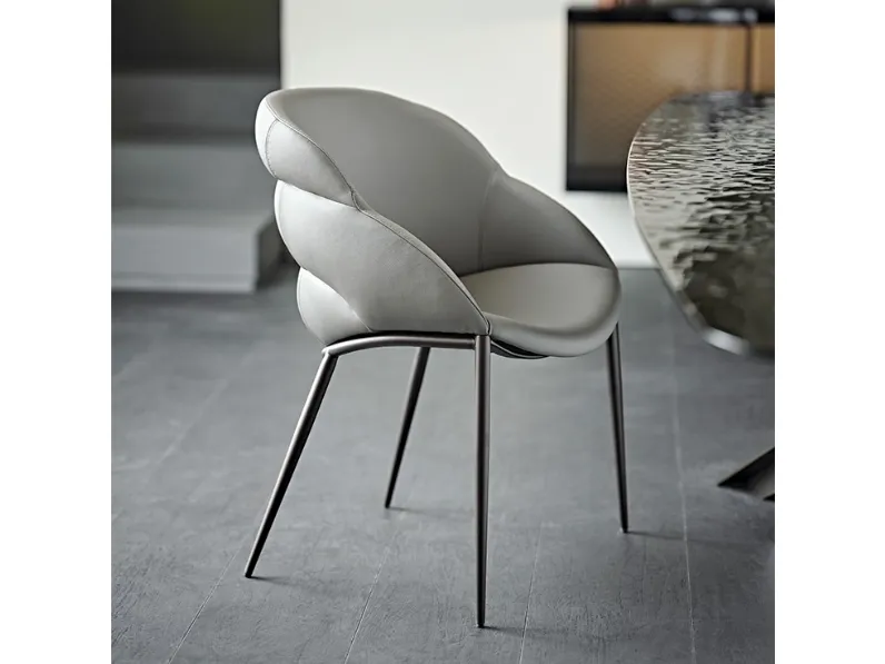 Sedia imbottita rivestita in ecopelle Camilla di Cattelan Italia