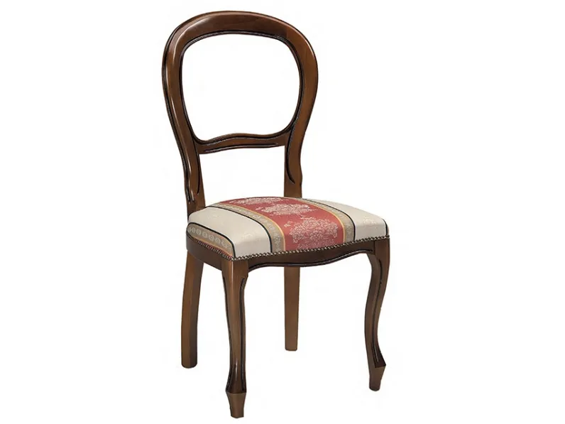 Sedia in legno con sedile imbottito rivestito in tessuto Carlotta di Aeffe