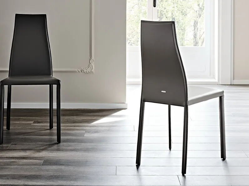 Sedia in cuoio Kaori di Cattelan Italia