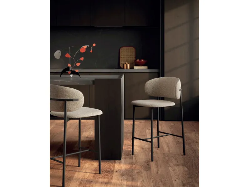 Sgabello Cleo in velluto de Di Lazzaro