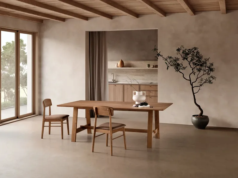 Sedia in legno di gomma Core di Ikone Casa