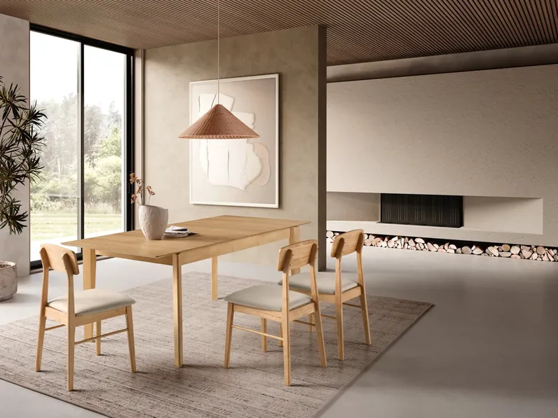 Sedia in legno di gomma Core di Ikone Casa