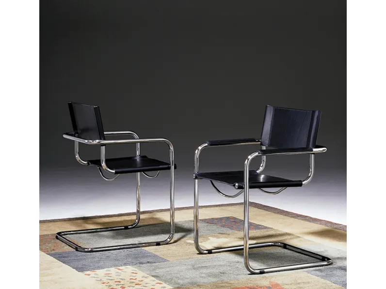 Sedia Cosmo rivestita in cuoio di Sigerico