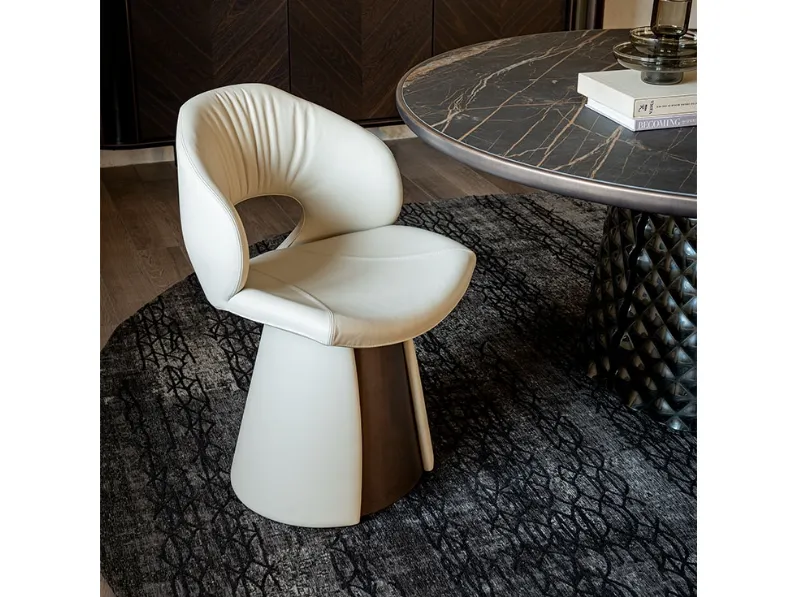 Sedia Dafne in pelle di Cattelan Italia