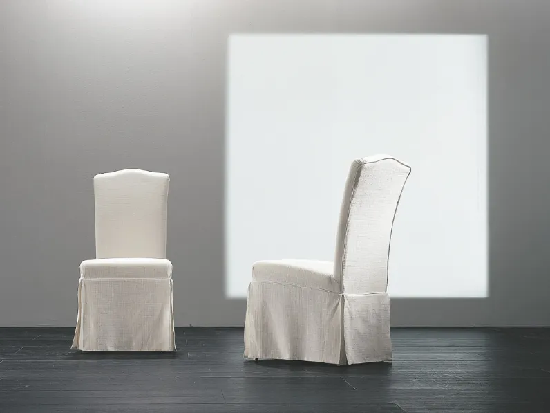 Sedia Dafne rivestita in tessuto Bianco de L'Origine