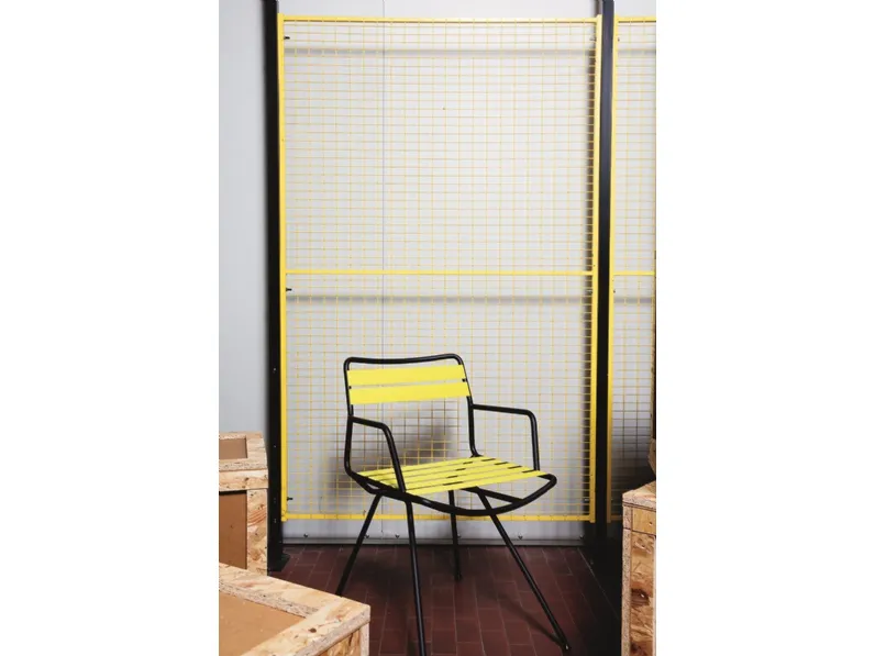 Sedia in acciaio inox con nastri elastici in filato di poliestere Dan 2073 - 2074 di Zanotta