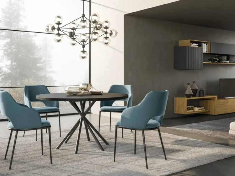 Sedia Diva in tessuto e metallo di FGF Mobili