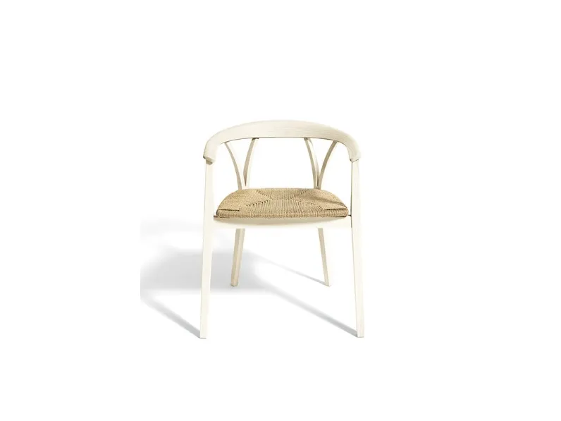 Sedia in massello di frassino con seduta in paglia Donzelletta di De Padova