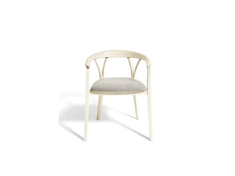 Sedia in massello di frassino con seduta imbottita Donzelletta di De Padova