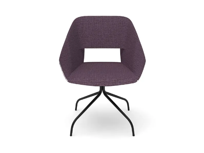 Sedia Eleanor vista di fronte in tessuto a tinta unita di Migliorino