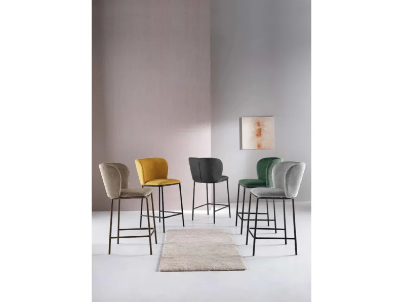 Sgabello Evissa in tessuto imbottito di Capodarte