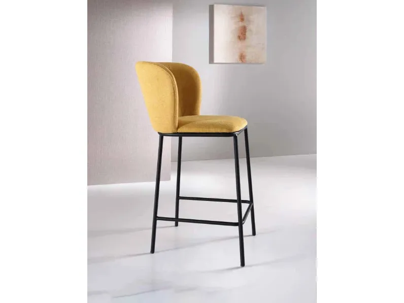 Sgabello Evissa in tessuto imbottito di Capodarte