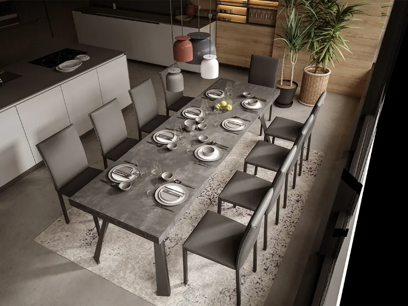 Sedia Felix completamente rivestita in ecopelle di Easyline