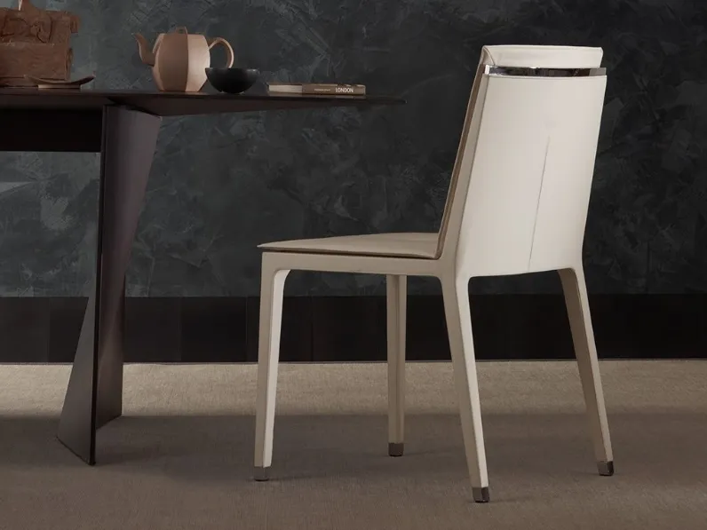 Sedia Fitzgerald in pelle di Poltrona Frau