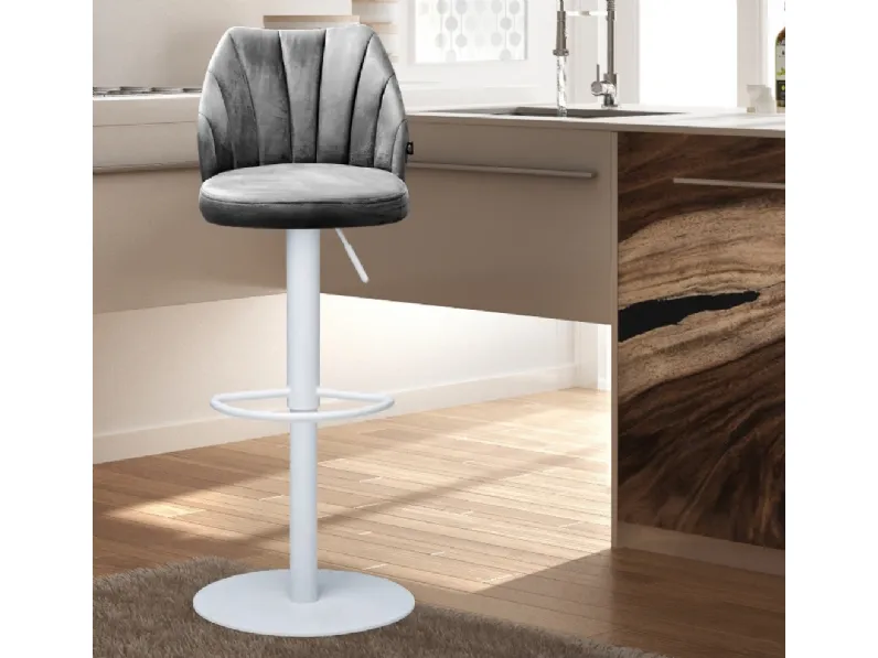 Sgabello Flower in vellutino grigio di Abitare Interior