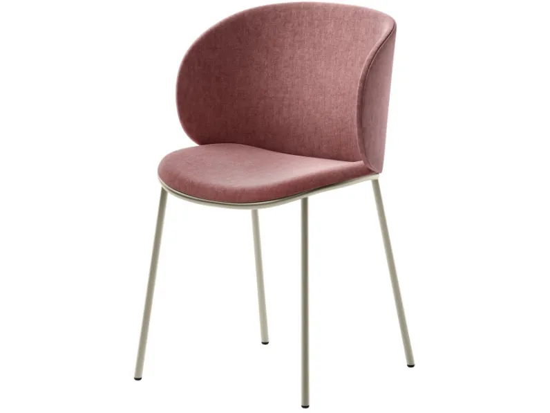 Sedia Fluffy in tessuto imbottito e struttura in metallo di Veneta Cucine