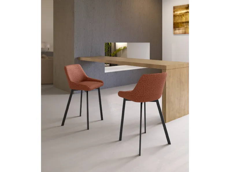 Sgabello Fox in tessuto imbottito di Stones