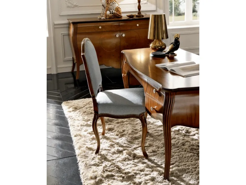 Sedia classica con seduta e schienale imbottiti FR026 di Zanini Mobili