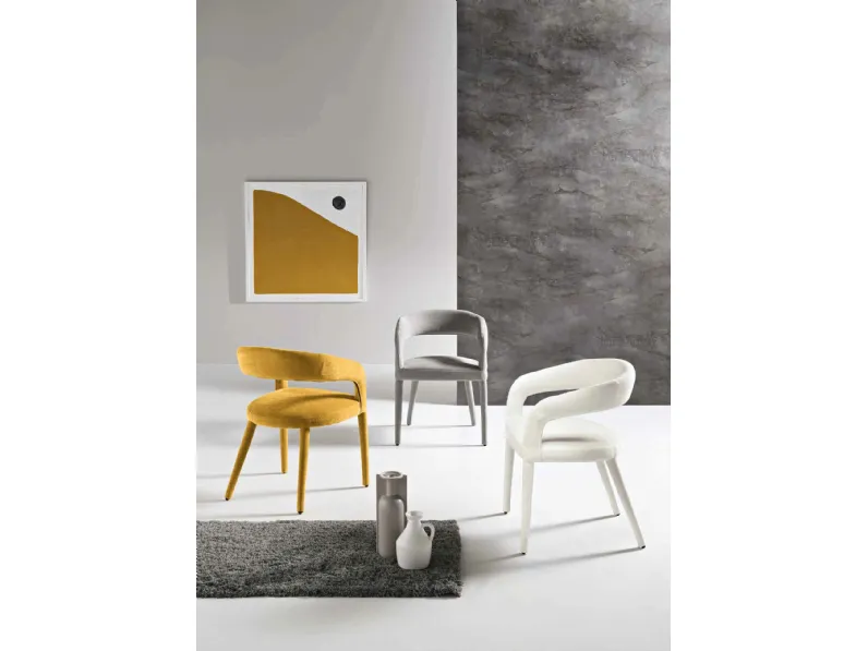 Sedia Fred in tessuto imbottito di Capodarte