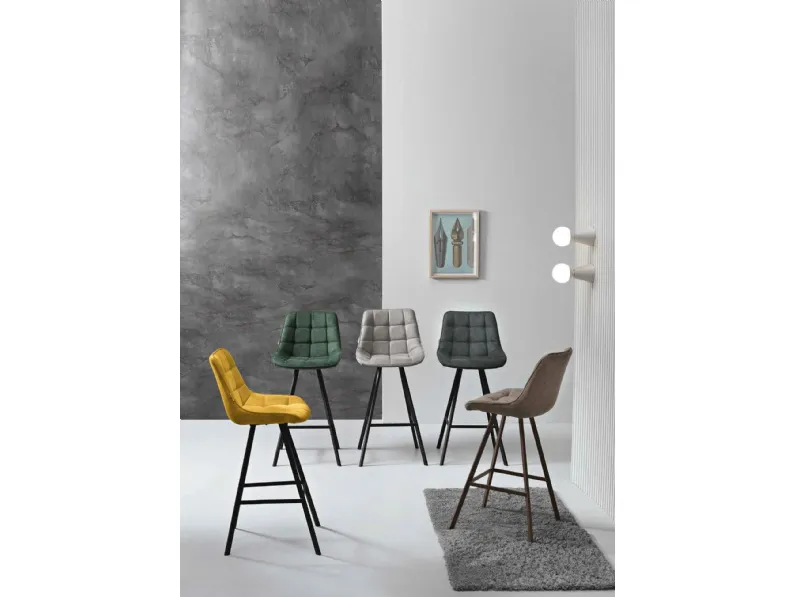 Sgabello Friedic in tessuto imbottito di Capodarte