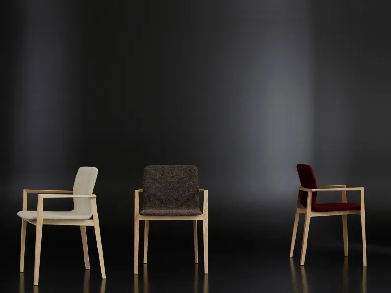 Sedia Garda in legno e tessuto di Porro