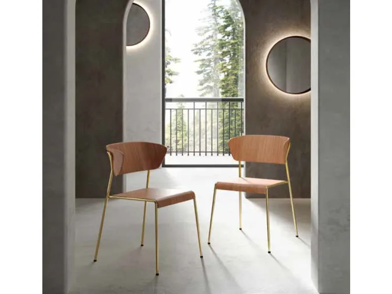 Sedia Giglio in legno e acciaio di Eurosedia