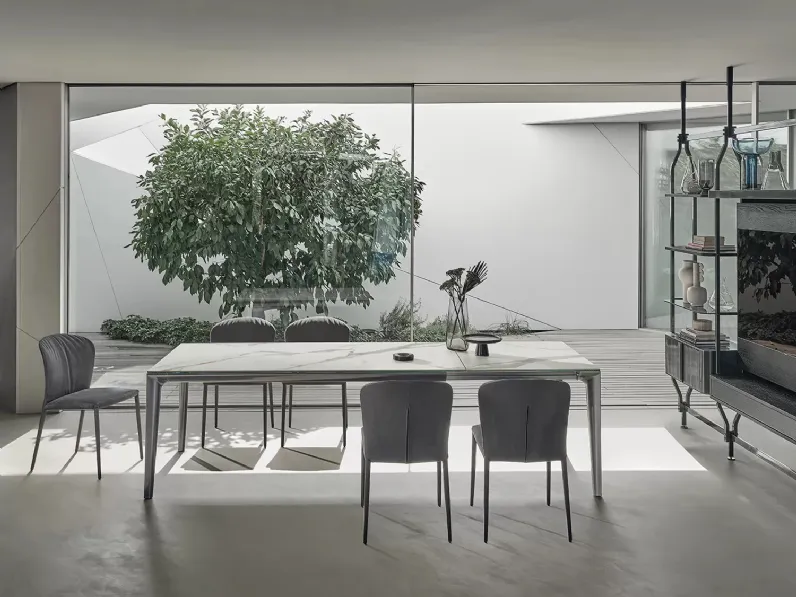 Sedia Grace completamente rivestita in tessuto di Bontempi