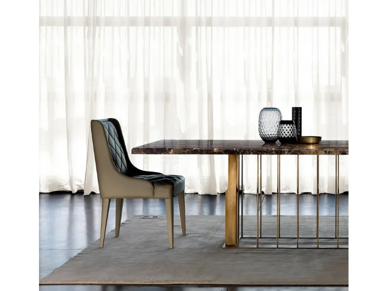 Sedia Hanna in pelle imbottita di Daytona Home