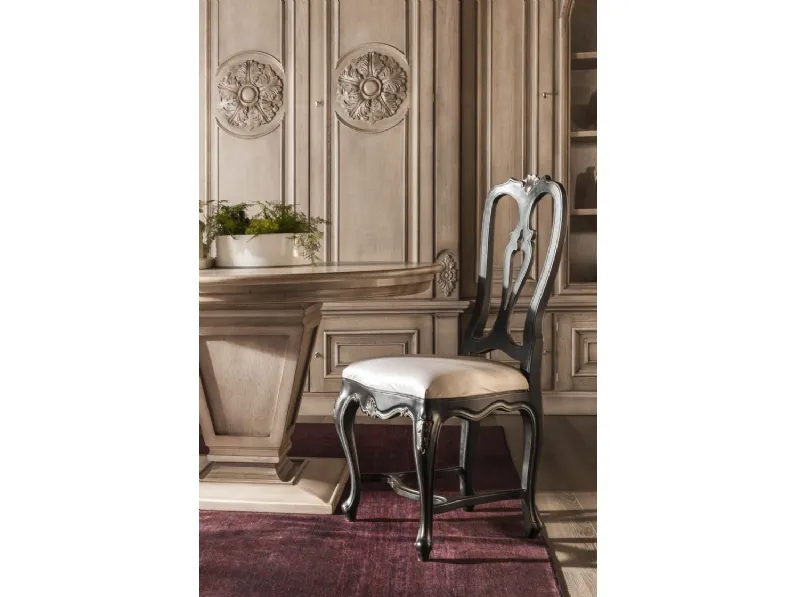 Sedia classica in tessuto e legno Hermitage 01 di Busatto