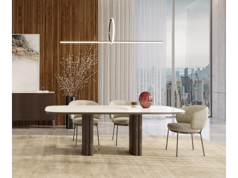 Sedia Concorde in tessuto imbottito di Horm