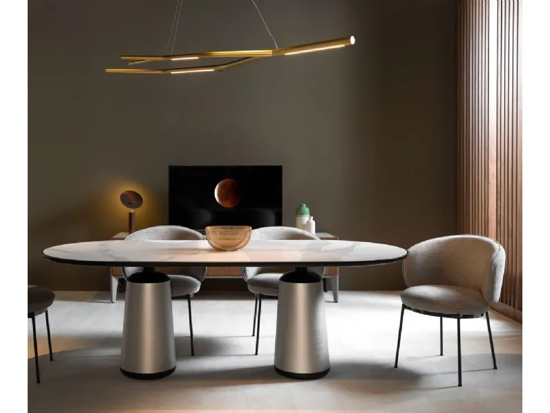 Sedia Concorde in tessuto imbottito di Horm