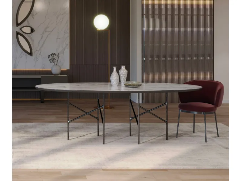 Sedia Concorde in tessuto imbottito di Horm