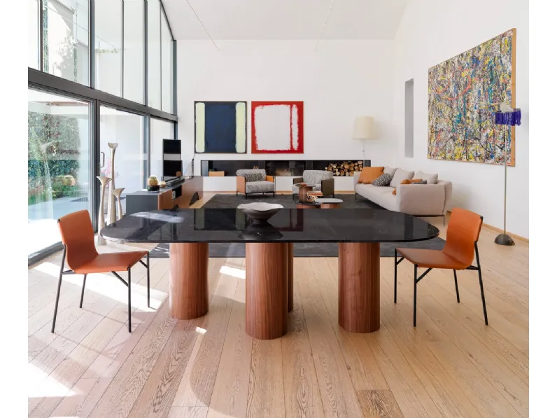 Sedia in cuoio e metallo Tout Le Jour di Horm