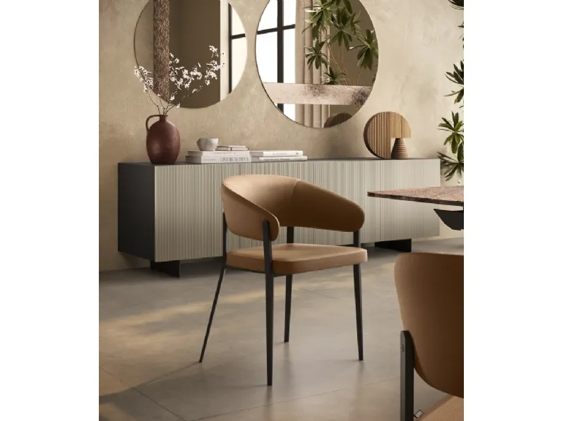 Sedia in pelle Hug di Scavolini