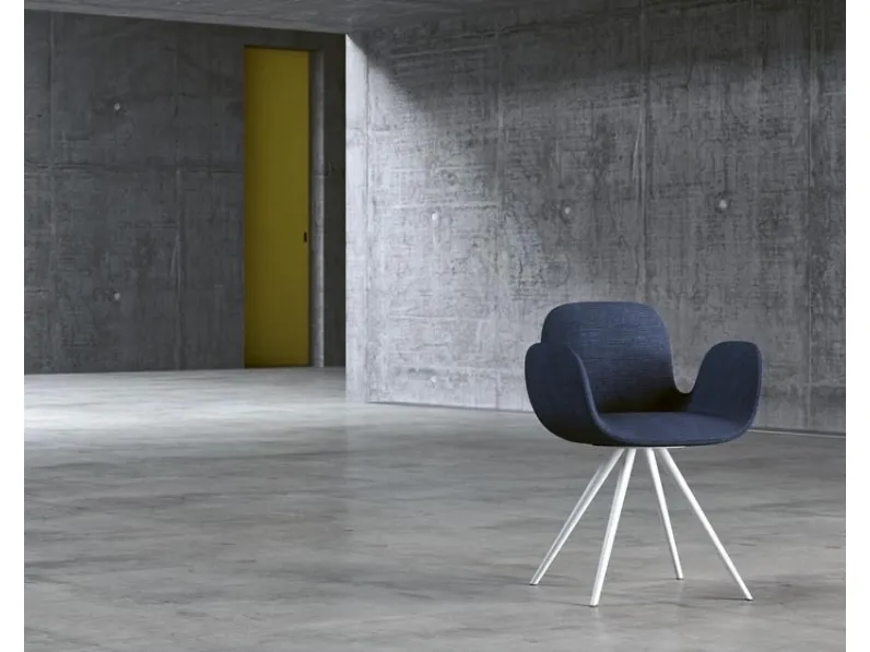 Sedia con braccioli in tessuto e metallo Bolla di Imperial Line