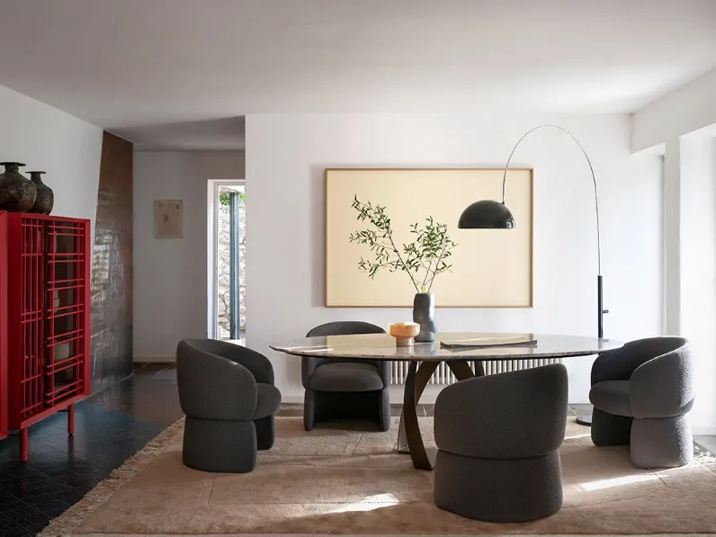 Sedia Jade in tessuto imbottito di Potocco