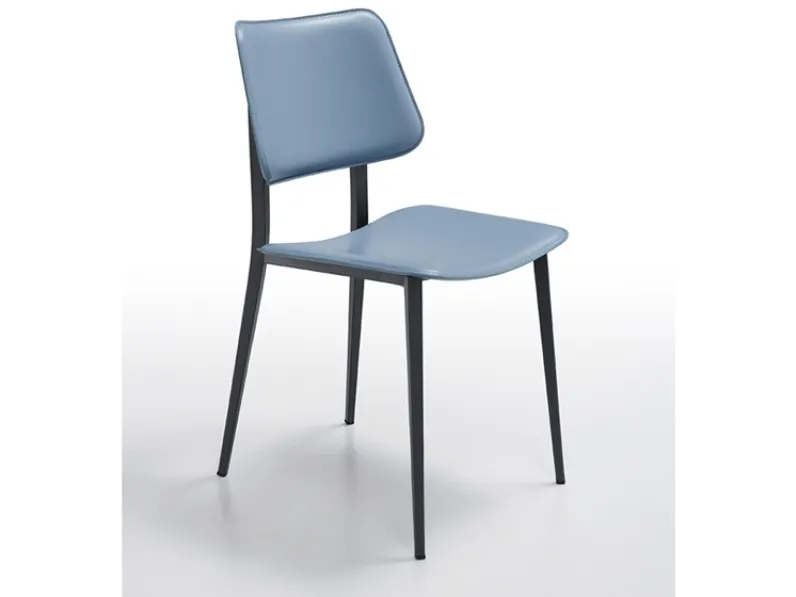 Sedia Joe S M CU in cuoio e metallo di Midj