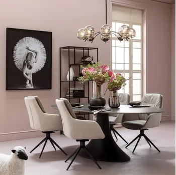 Sedia Amira in pelle e tessuto di Kare Design