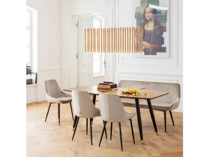 Sedia East Side in tessuto Champagne di Kare Design