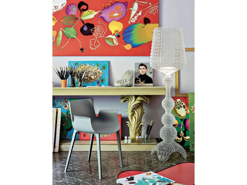 Sedia Piuma in polimero termoplastico con braccioli di Kartell