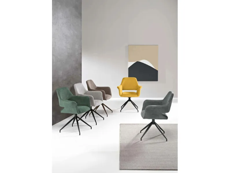 Sedia Kerry in tessuto imbottito di Capodarte