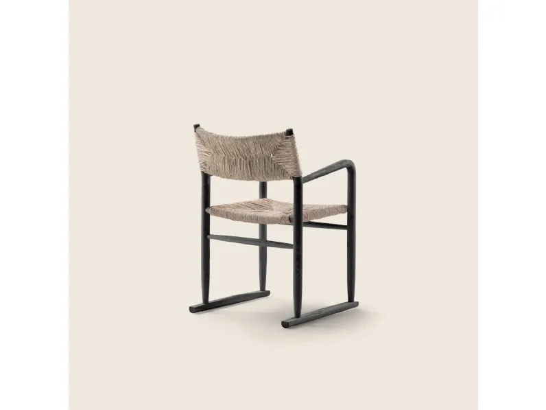 Sedia Kim in paglia e legno di Flexform