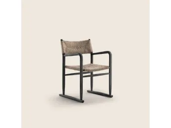 Sedia Kim paglia e legno Flexform