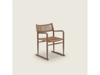 Sedia Kim SH Cord in cuoio e legno