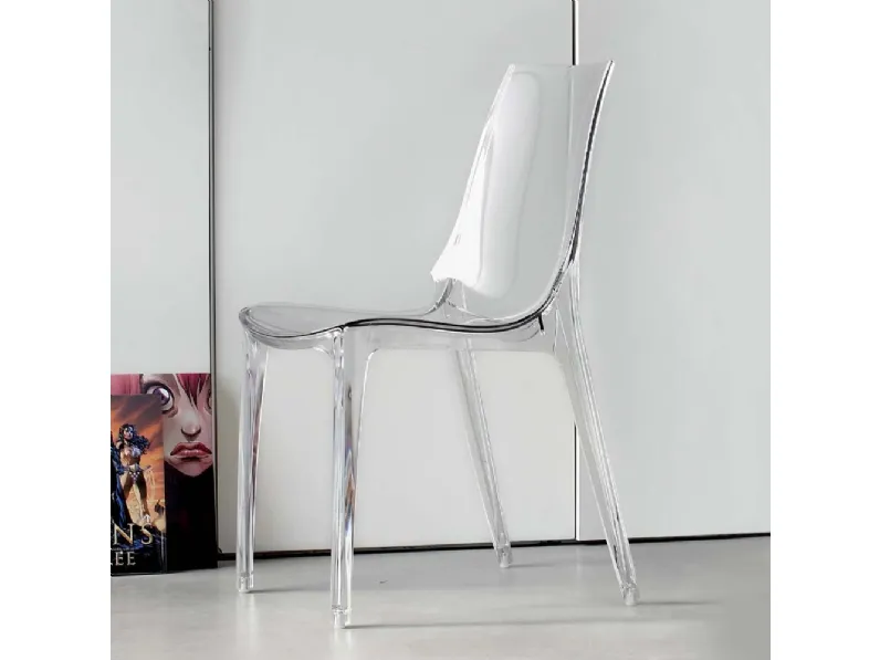 Sedia Valery-S in policarbonato trasparente di La Seggiola