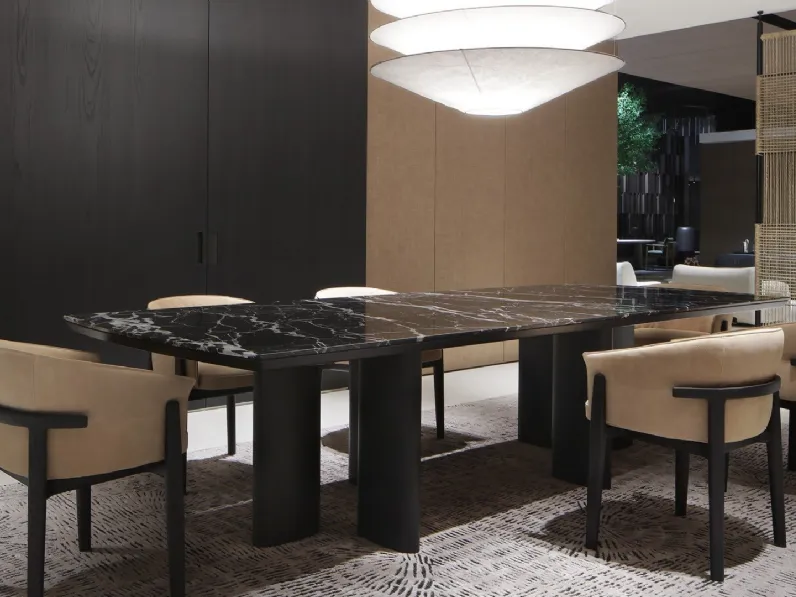 Sedia in pelle Leopold di Poliform