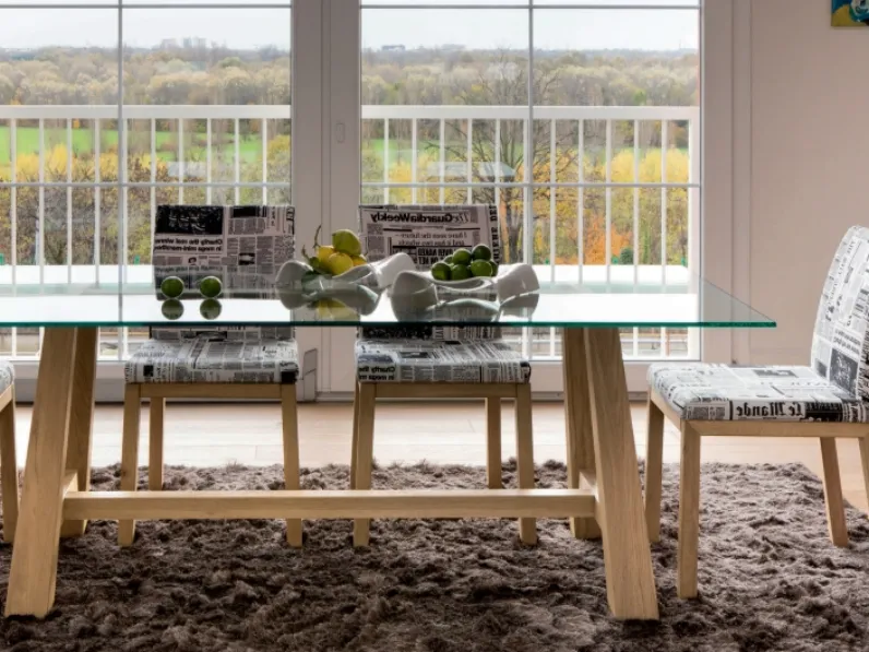 Sedia in rovere con schienale e seduta imbottiti LF206 Zanini Mobili