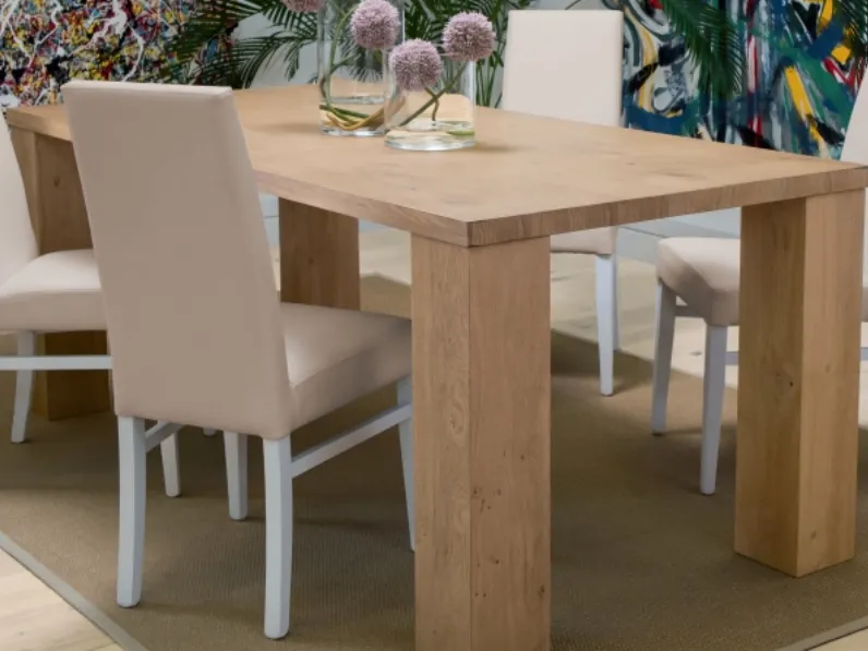 Sedia in ecopelle con gambe in faggio bianco LF250 di Zanini Mobili